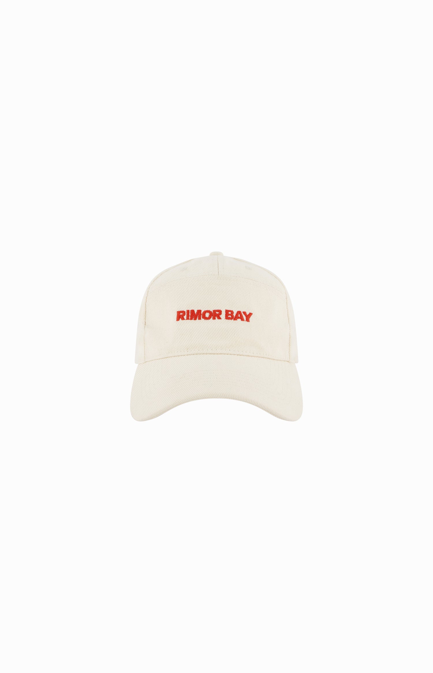  clear cut of beige 7 panel cap with logo on front