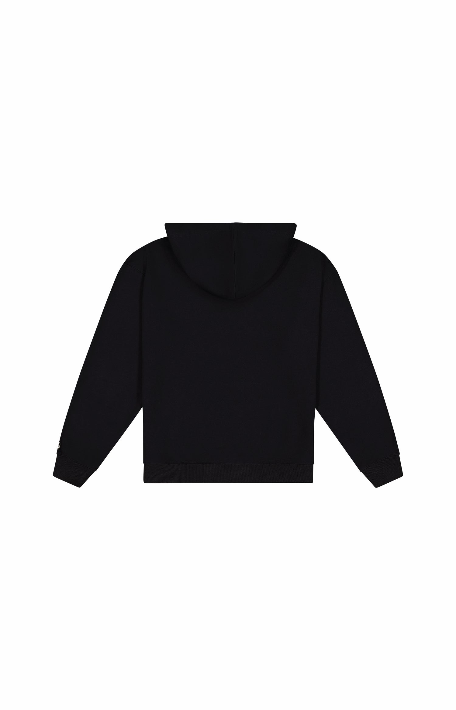 back of plain black hoodie