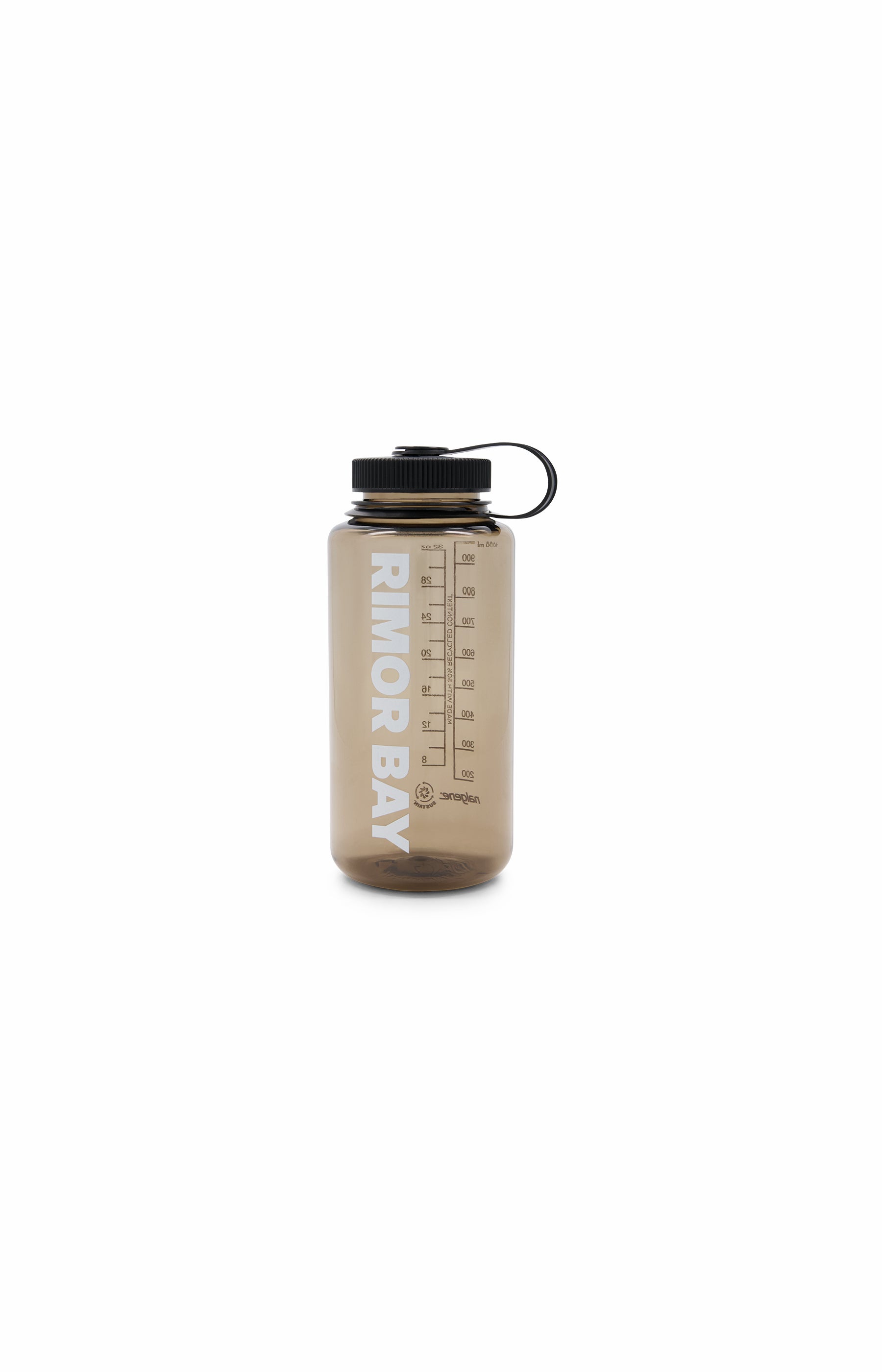 brown tinted drink bottle with logo